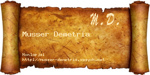 Musser Demetria névjegykártya